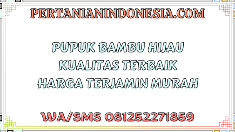 Pupuk Bambu Hijau Kualitas Terbaik Harga Terjamin Murah